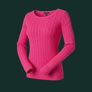 American Eagle Outfitters Neon Pink Cable Knit Sweater